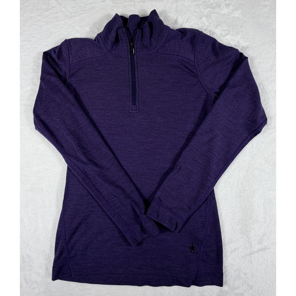 Smartwool Pullover Women's Sz S Purple 1/4 Zip Thermal